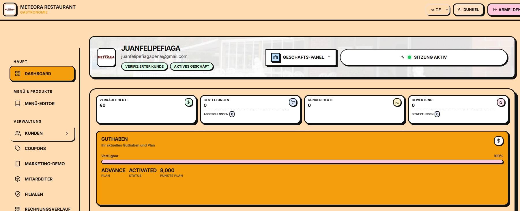 Dashboard de comercio
